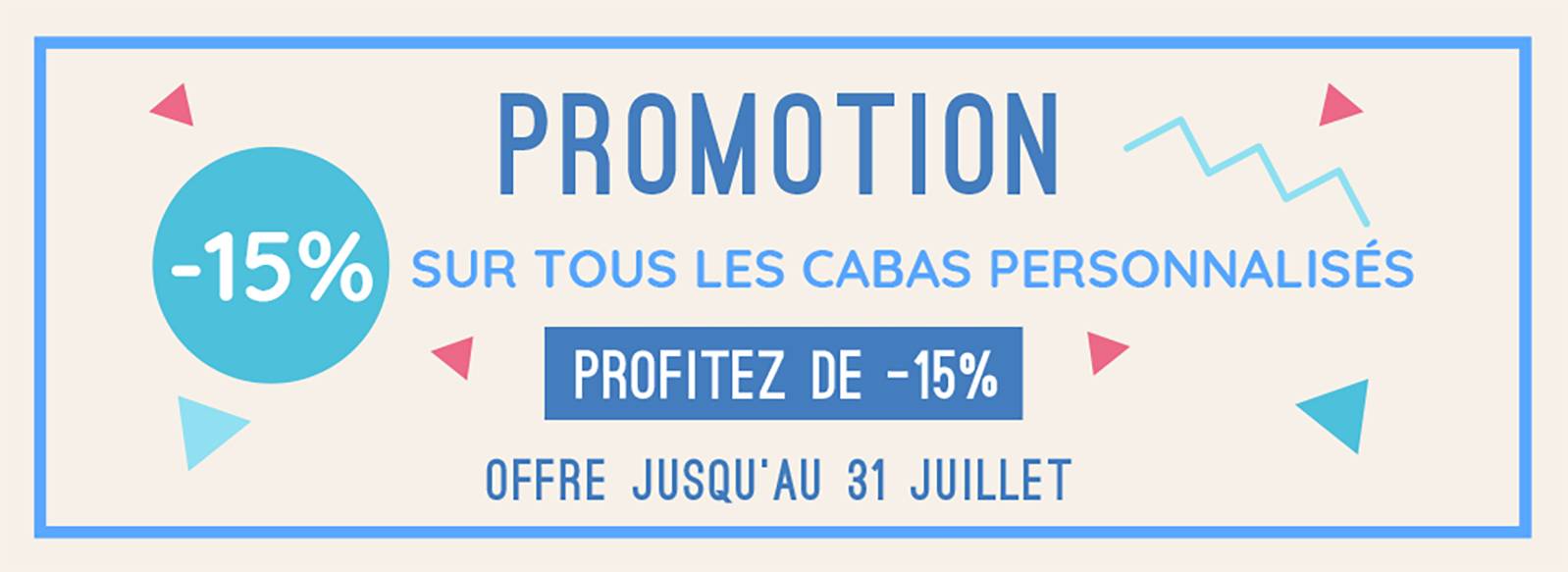 Promotion -15% sur tous les cabas personnalisés