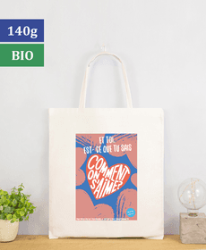 TOTE BAG ANSES COURTES BIOLOGIQUE (140G/m2)